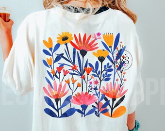 Cottagecore Floral PNG: Spring Wildflower Sublimation Design