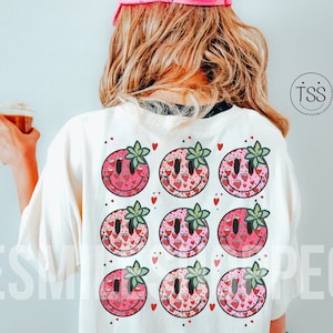 Retro smile face strawberry shirt strawberry png Farmers market png Feeling Berry good Retro sublimation Digital download strawberry sweater