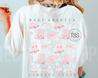 Floral Cowgirl Boots PNG: Western America, 4th of July (Digital Download)