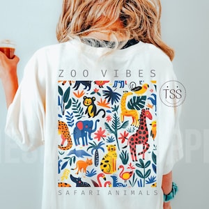 Zoo Vibes Safaritiere PNG Kindergarten Zoo Crew PNG, Digitaler Download, Sublimation, Giraffe, Tier png, Kinderzoo Ausflug Png, Safari Party png