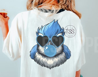 bluejay  blowing bubble png bluejay shirt bluejay PNG Trendy sunglasses  PNG  Sublimation Girly bubble Shirt Design
