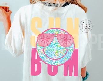 Distressed Smile Face PNG: Sunshine Beach Design (Digital Download)