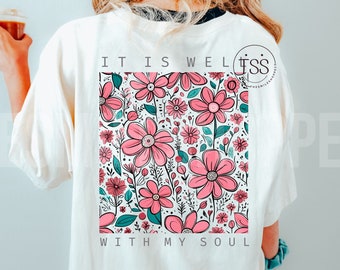 Flores retro PNG: Me siento bien, camiseta de flores silvestres (descarga digital)