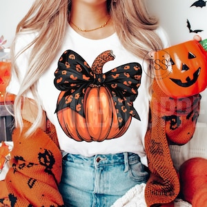 Rétro halloween png coquette léopard arc png effrayant mama png citrouilles pour sublimation de t-shirts téléchargement numérique chemise clipart png