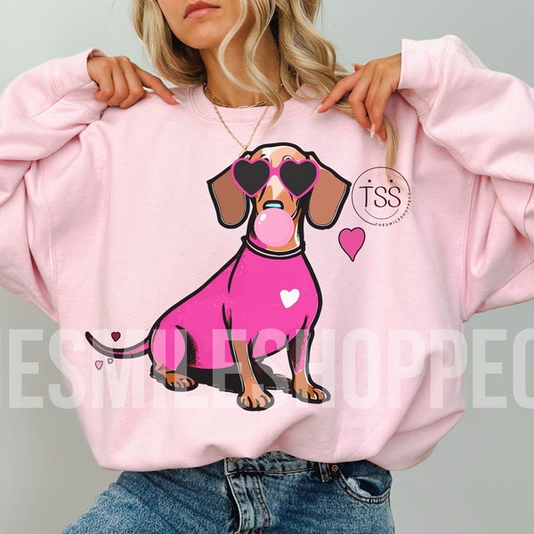 Dachshund mama png blowing bubble png Doxie mama Dachshund shirt png Weiner dog Cute dachshund Dog sublimation  Valentines sublimation Love