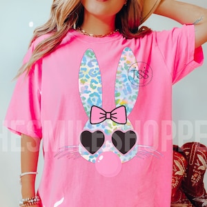 Osterhase png blasen png Bunny mit Brille, niedlichen Schleifen PNG, peeps bunny png Sublimation download for tees adreppy Leopard Muster