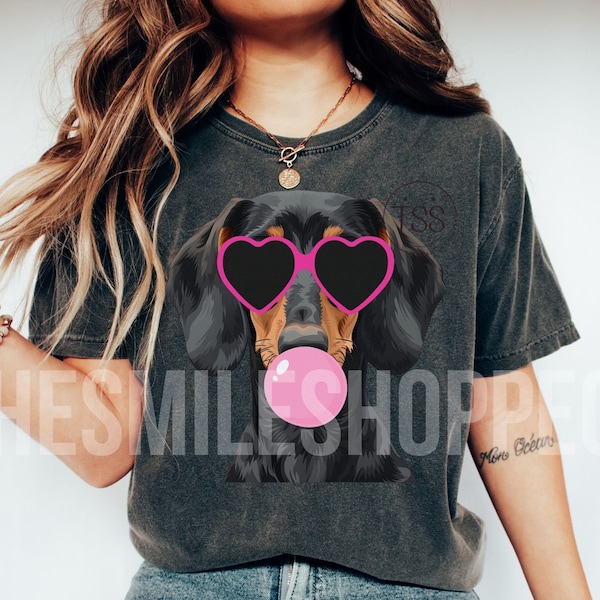 Dachshund mama png blowing bubble png Doxie mama Dachshund shirt png Weiner dog Cute dachshund Dog sublimation  Valentines sublimation Love