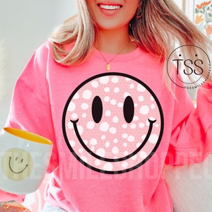 Preppy glimlach gezicht png verdrietige glimlach gezicht pdf roze glimlach gezicht roze glimlach shirt sublimatieontwerp download png-afdrukbestand