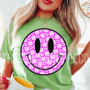 Daisy smile png floral smile face Distressed Smile simple Flower smiley face spring smile face Sublimation Retro Smile PDF Daisy png