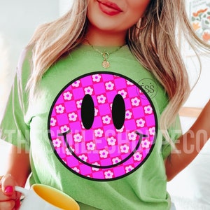 Daisy smile png floral smile face Distressed Smile simple Flower smiley face spring smile face Sublimation Retro Smile PDF Daisy png