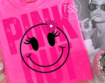 Preppy Pink Out Football PNG: Breast Cancer Awareness (Digital Download)