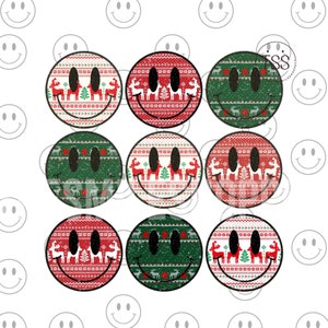 Gestrickte Weihnachten mit Rentier Lächeln Distressed Smile Gesicht PNG Merry Vibes PNG Sublimation Design Download Print Weihnachtscrew png
