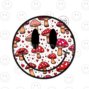 Valentijnsdag harten champignon png Distressed Retro Happy Face png Glimlach gezicht png Happy Face shirt harten alleen hart ogen trendy png