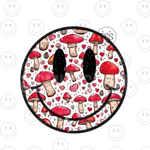 Valentijnsdag harten champignon png Distressed Retro Happy Face png Glimlach gezicht png Happy Face shirt harten alleen hart ogen trendy png