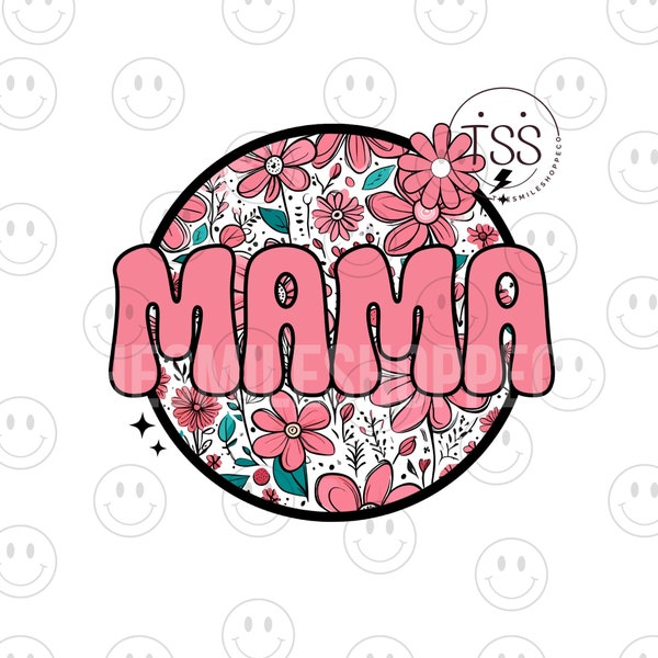 Mama png,mama lighting bold png,Flowers mama smile FACE PNG Boho Flowers mother png Gift for Mom PNG Sublimation Design Digital Download