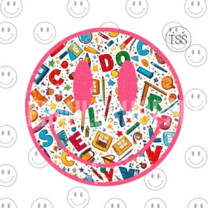 Back to school png Retro happy first day of school png back to school girl Distressed smile Face PNG Shirt Sublimation Design Happy Face