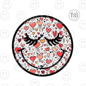 Valentijn Distressed Retro Happy Face png Happy pdf Smile Face png Trendy Happy Face shirtharten, alleen hartvormige ogen, trendy png-ontwerp
