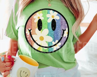 ジュベ 21ss SMILY FACE ベスト Distressed Smile Bundle Boho Floral Rainbow Png Smile Daisy Preppy