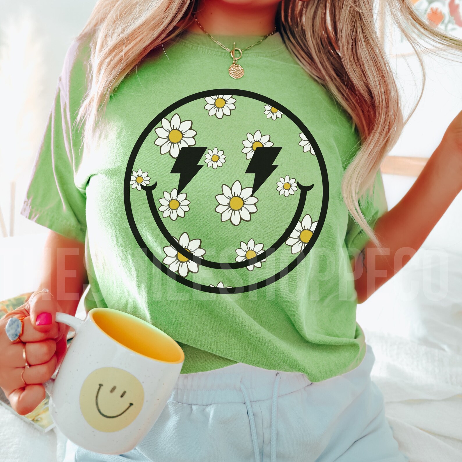 Daisy Smile Png Floral Smile Face Distressed Smile Simple Etsy