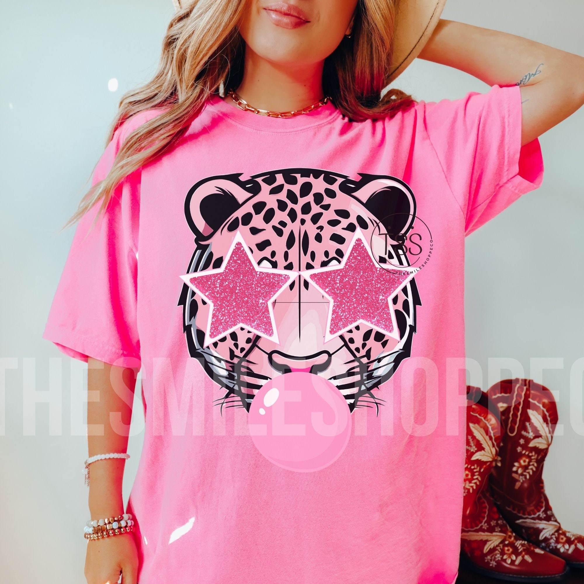Pink Leopard Pattern Preppy Preppy Leopard PNG: Pink Glitter Star, Bubble Gum (digital Download) - Etsy