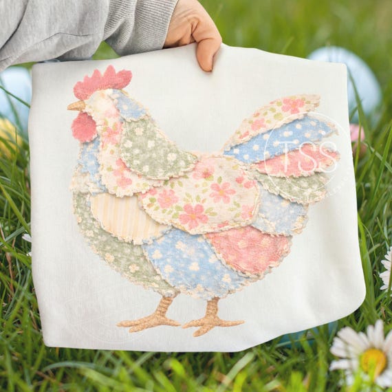 Easter Faux Patchwork PNG, Chicken Faux Patchwork PNG Trendy Easter PNG, Floral Retro Easter Png, Cottage Core Gingham , Easter Spring png
