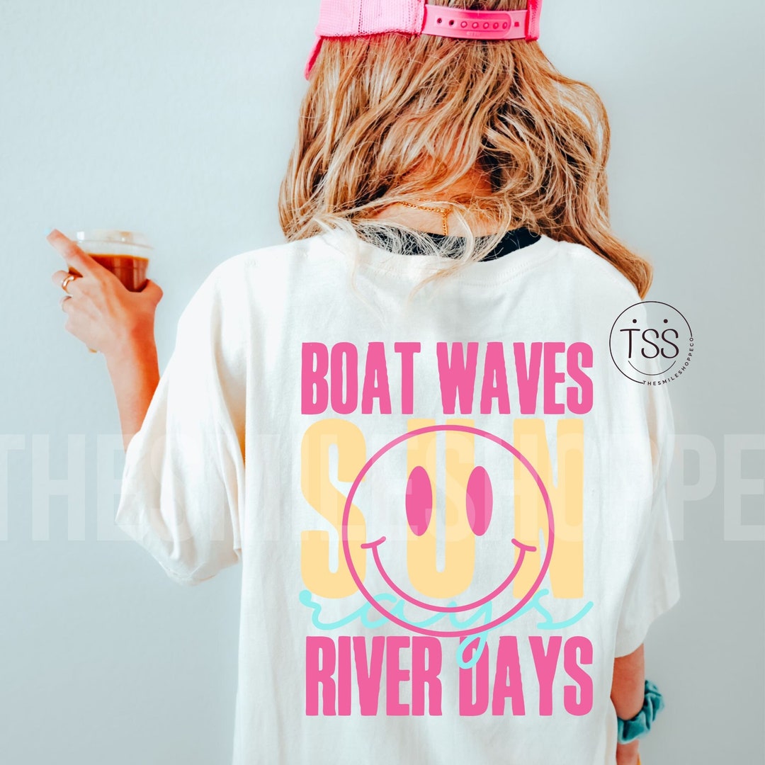 Boat Waves Sun Rays PNG: Distressed Smile Face (digital Download) - Etsy