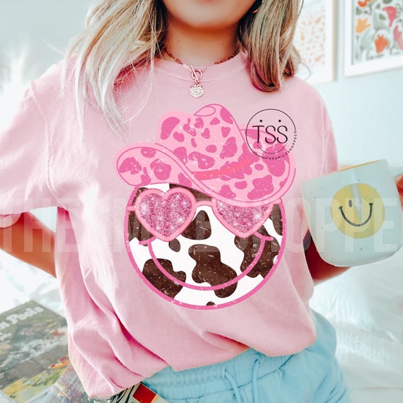 Cowgirl Boots Star PNG Clipart: Pink Western Shirt Design (Sublimation Download)