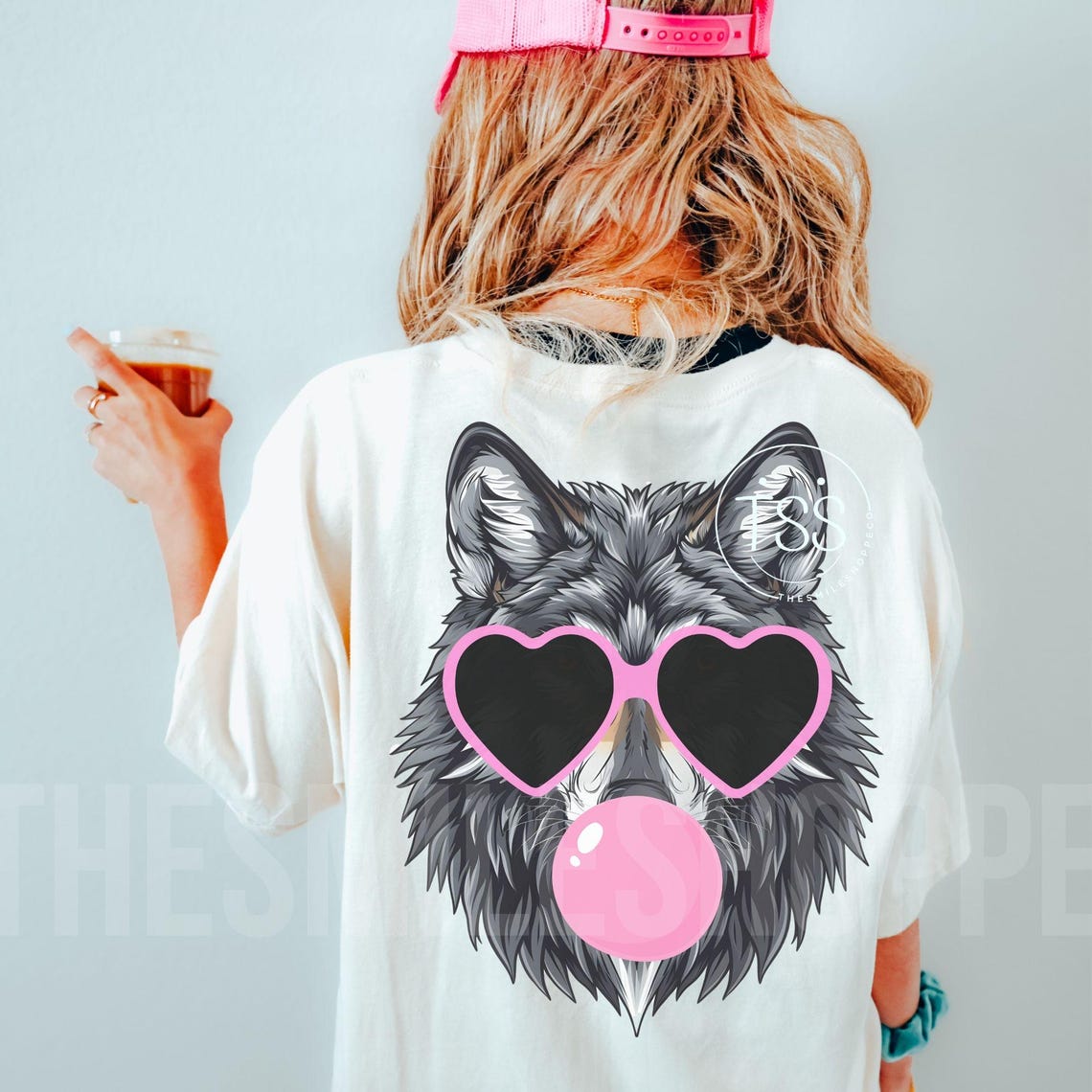 Timberwolf Blowing Bubble PNG: Wolf With Heart Glasses (digital ...