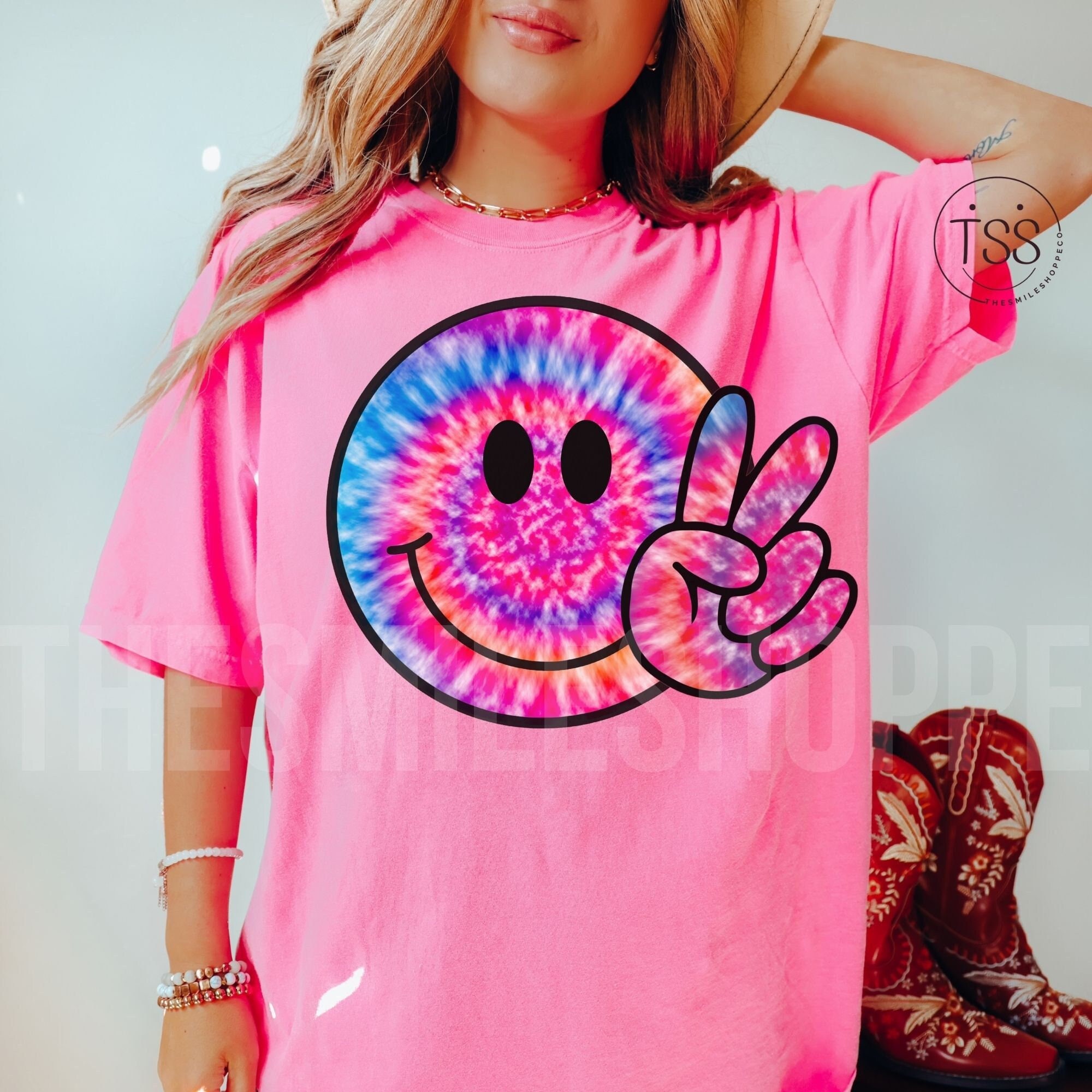 Tie Dye Smile Face PNG: Retro Peace Sign (digital Download) - Etsy