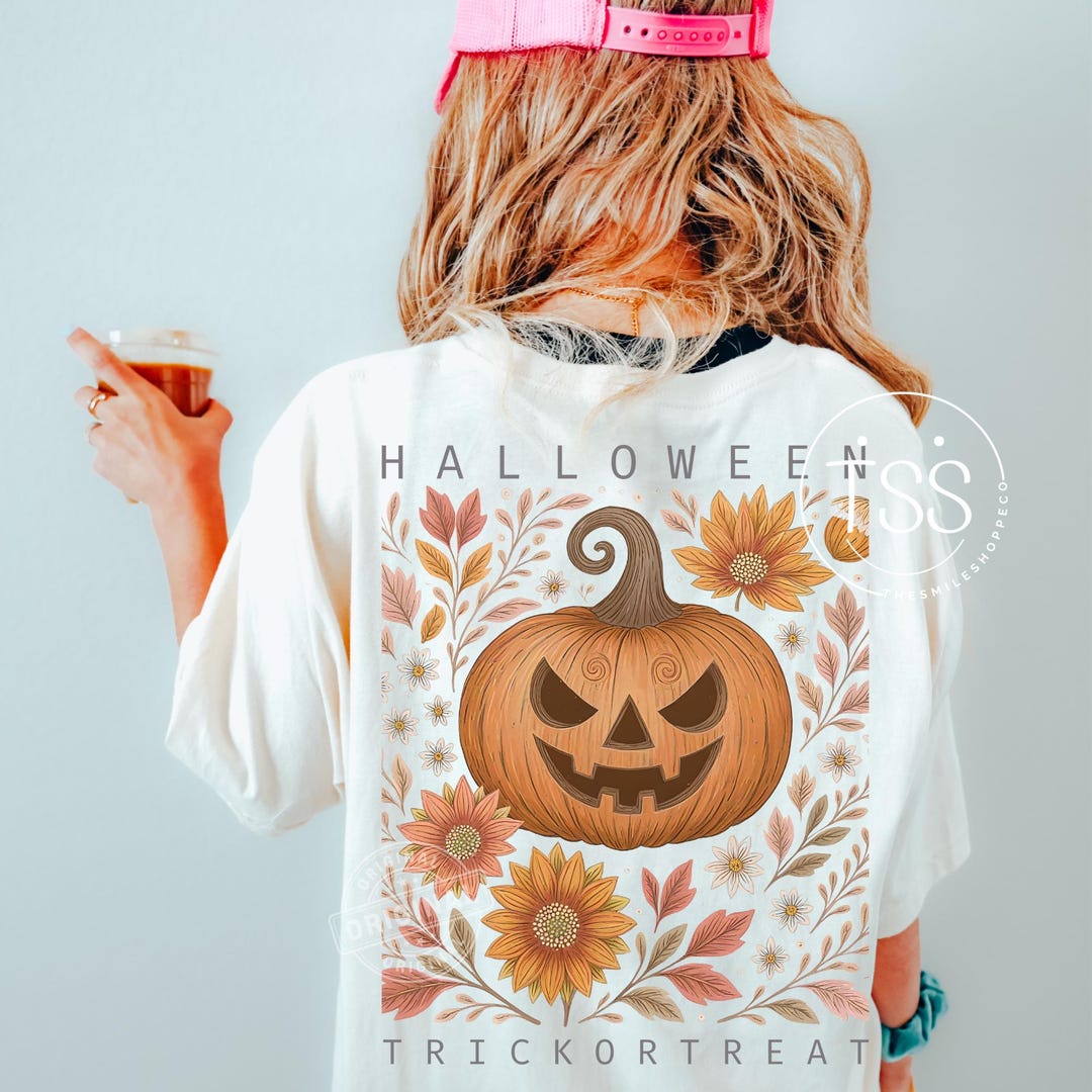 Floral Cute Ghost Png,halloween Png, Autumn Girly Png Sublimation ...
