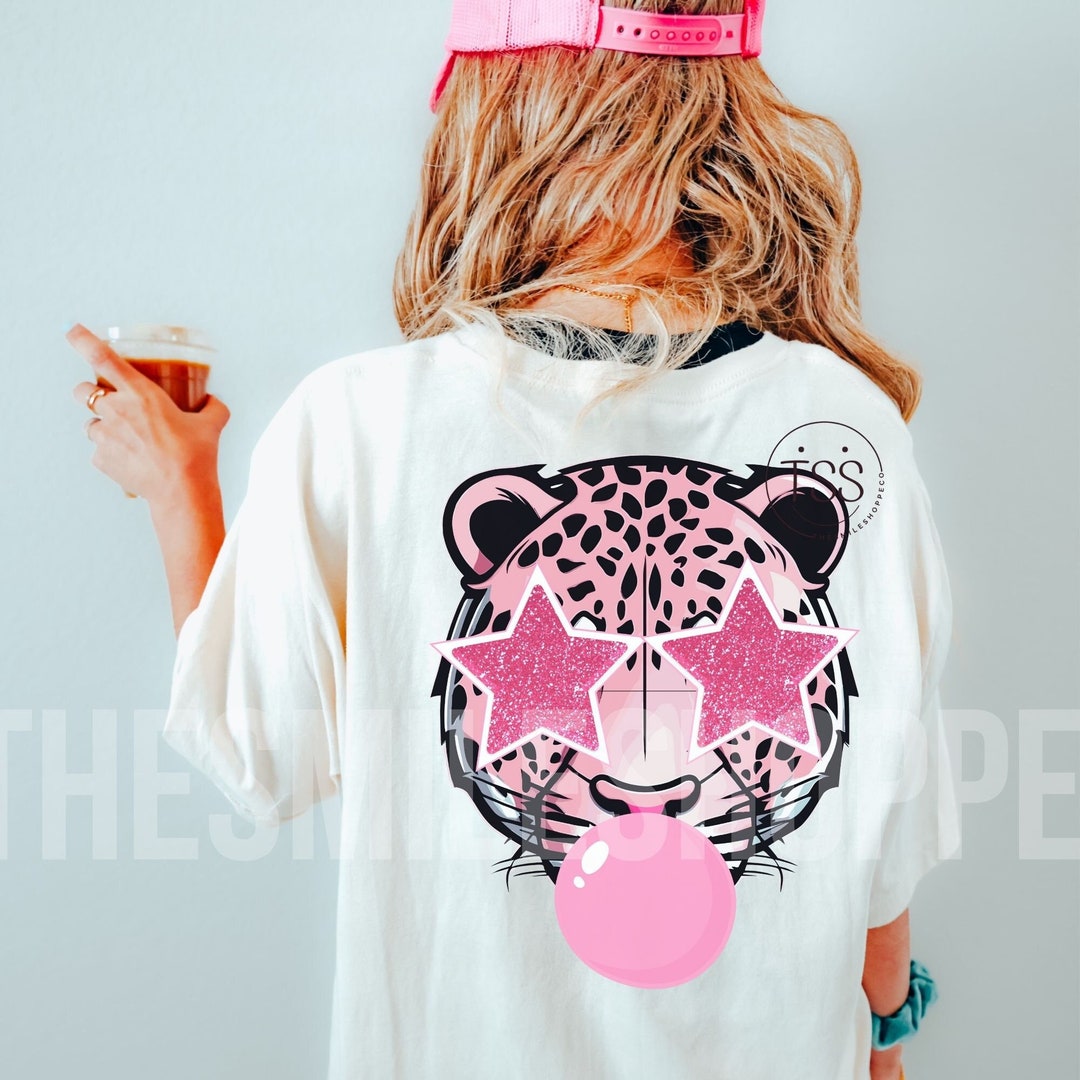 Pink Leopard Pattern Preppy Preppy Leopard PNG: Pink Glitter Star, Bubble Gum (digital Download) - Etsy