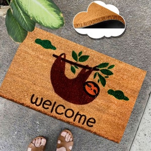 Sloths Doormat, Sloths Outdoor Rug, Wedding Gift, Durable Doormat, Entryway Decoration, Non-Slip Doormat, Housewarming Gift Doormat