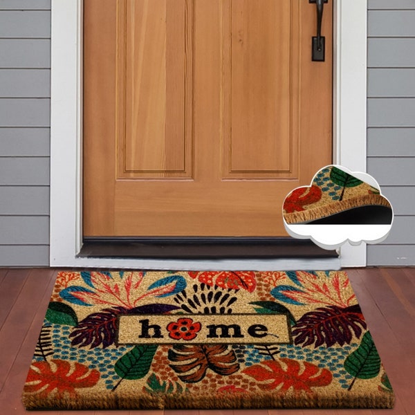 Leaf Patterned, Colorful Doormat, Home Gift, Wedding Gift, Durable Doormat, Entryway Decoration, Non-Slip Doormat, Housewarming Gift Doormat