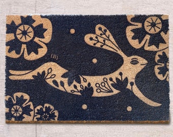 Rabbit Rug, Rabit Doormat, Cute Entryway Decoration, Rabbit Christmas Gift, Durable Doormat, Housewarming Gift Doormat