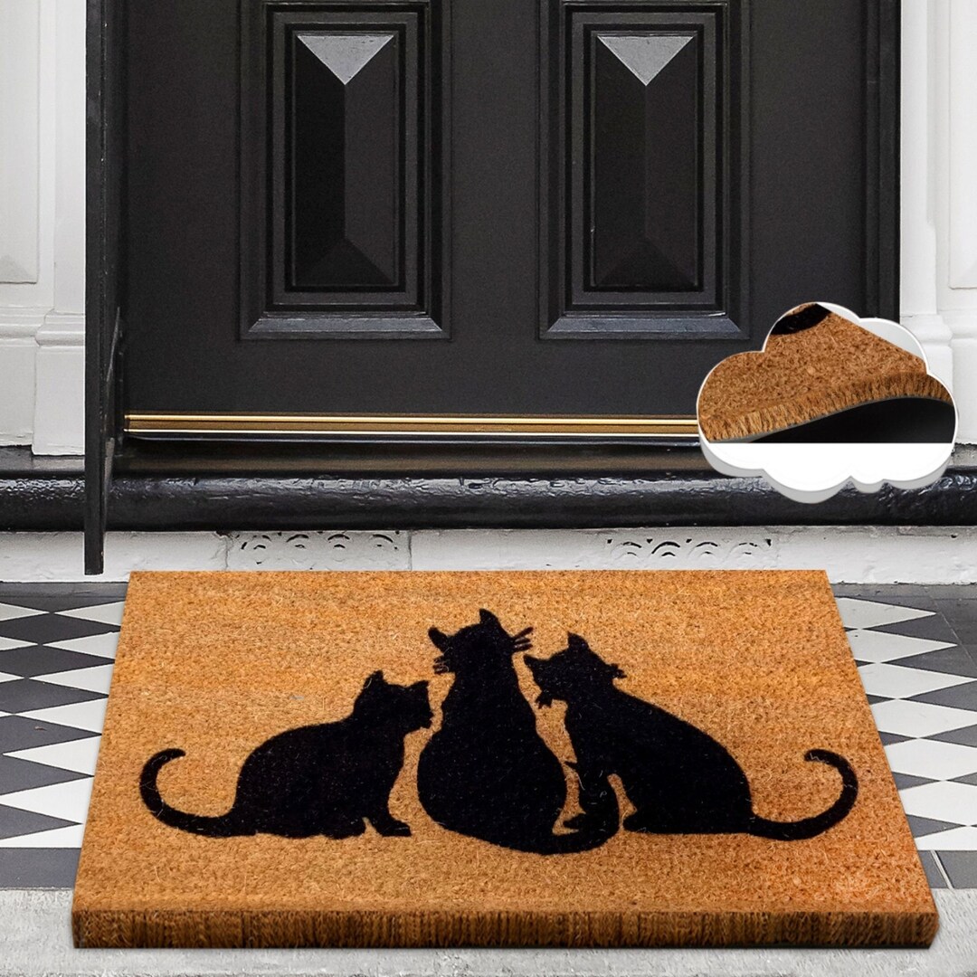 Cute Cats Doormat Black Cats Outdoor Rug New Home Gift Etsy Australia