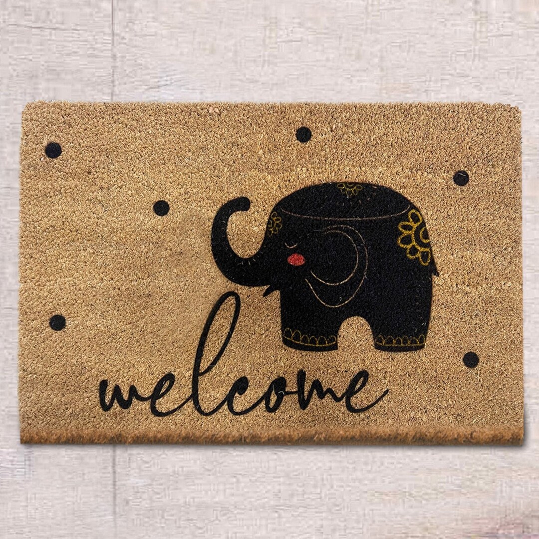Elephant Outdoor Rug Elephant Doormat Entryway Etsy