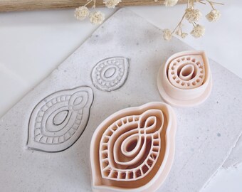 Polymer Clay Cutter Set Nisa Layered Dangle Teardrop