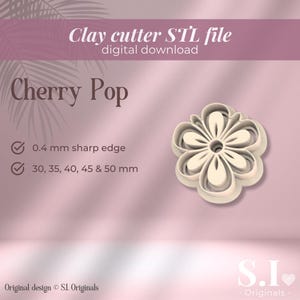 Taglierina per argilla Cherry Pop – Set STL di 5 misure per orecchini