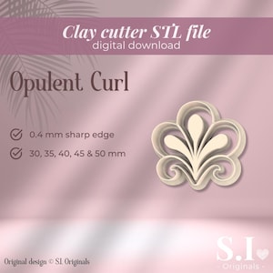 Opulent Curl Clay Cutter – Set di 5 misure STL per orecchini