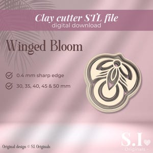 Tagliapasta in argilla alato Bloom – Set STL di 5 misure per orecchini