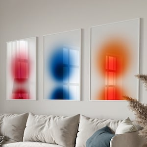 Positive Aura Poster Set Of 3, Gradient Print, Spiritual Poster, Grainy Gradient, Colorful Aura Poster, Trendy Wall Art DIGITAL DOWNLOAD
