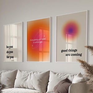Aura Poster, Gradient Wall Art, Motivational Poster, Manifest Print, Positive Affirmations, Inspirational Prints, Self Care Poster