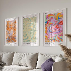 Aura Poster, Retro Gradient Poster, Psychedelic Print, 70s Poster, Nostalgia Prints, Positive Affirmation Posters, Aesthetic Prints Set