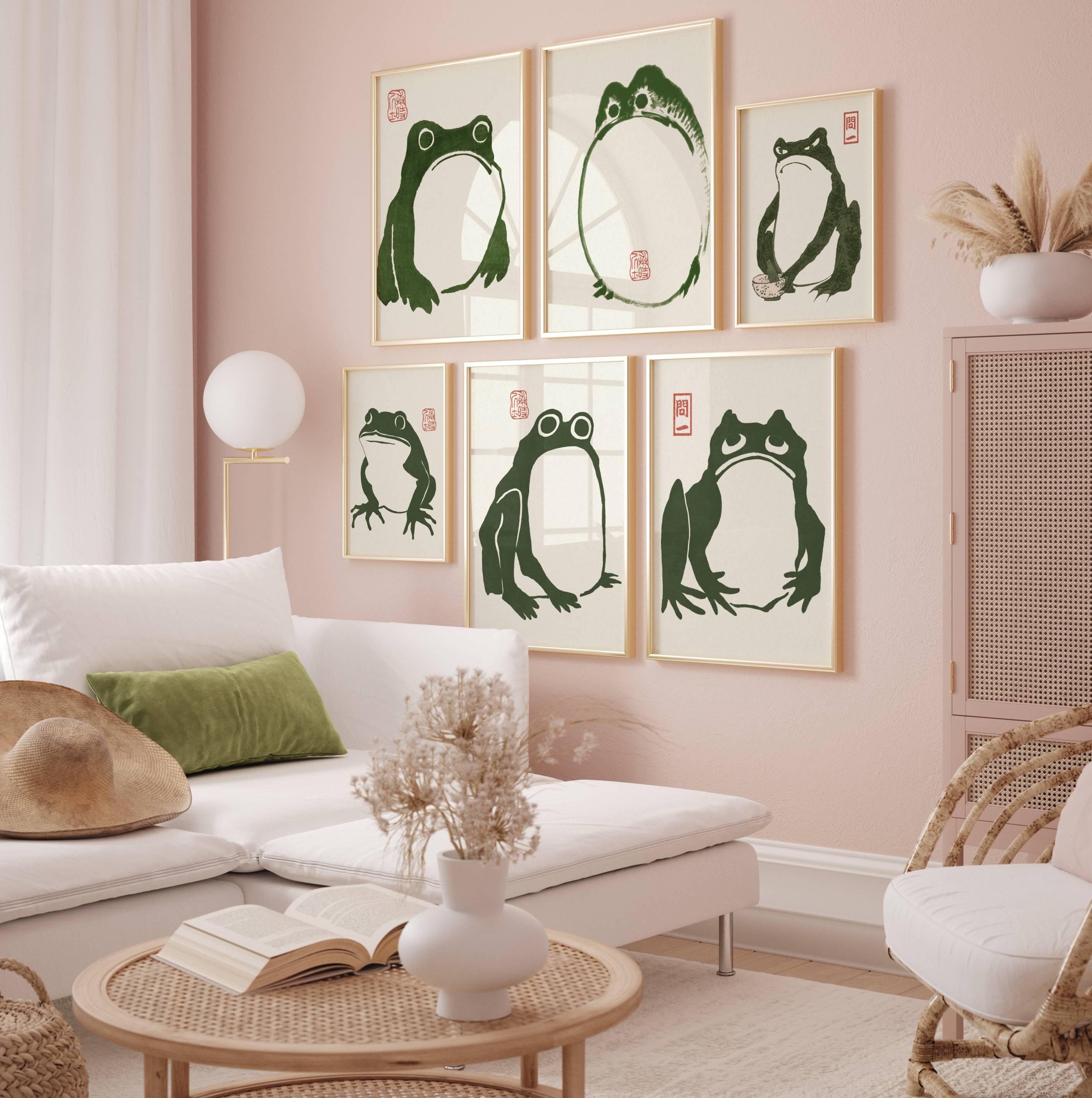 Set of 6 Matsumoto Hoji Frog Prints, Japanese Frog Poster, Vintage