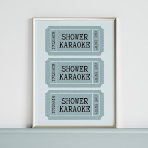 Duschen Karaoke Print Retro-Eintrittswand Kunst Badezimmer Poster Hipster Wanddruck Badezimmerdekor Kunst Funky Poster Ästhetischer Badezimmerdruck
