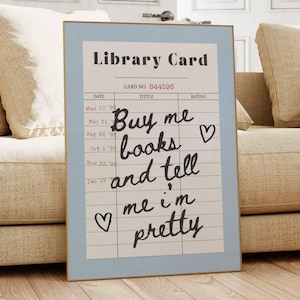 Kaufen Sie mich Bücher Poster Bibliothek Karte Druck Buch Liebhaber Wandkunst Leseraum Dekor Ästhetischer Druck Retro Bibliothek Karte Kunst Leseecke Poster