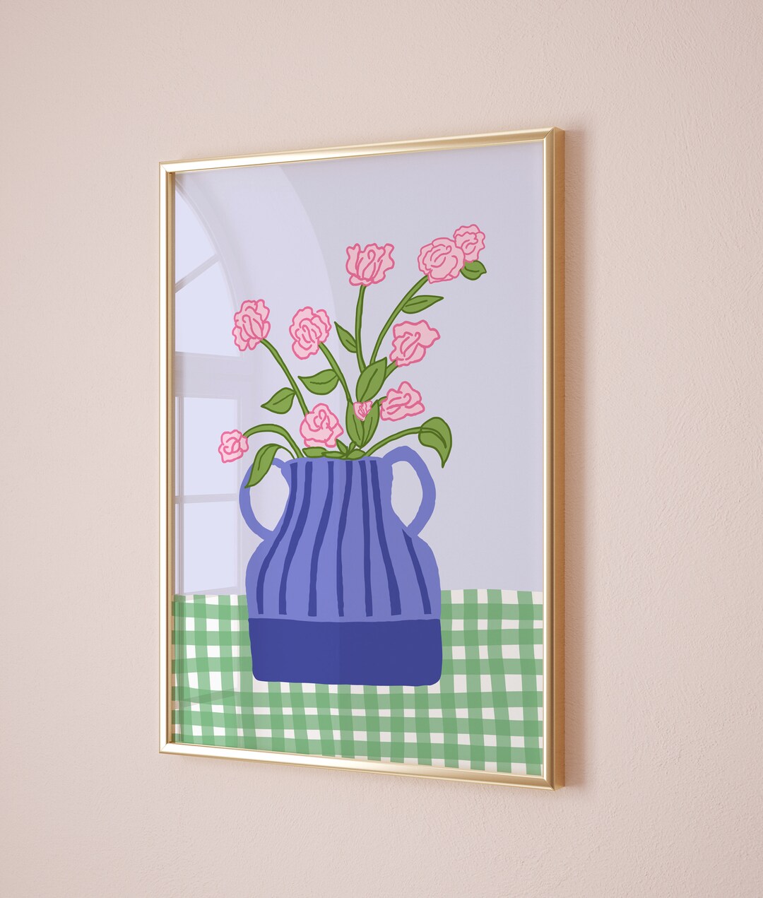 Flower Vase Wall Art Abstract Floral Print Botanical Poster Abstract ...