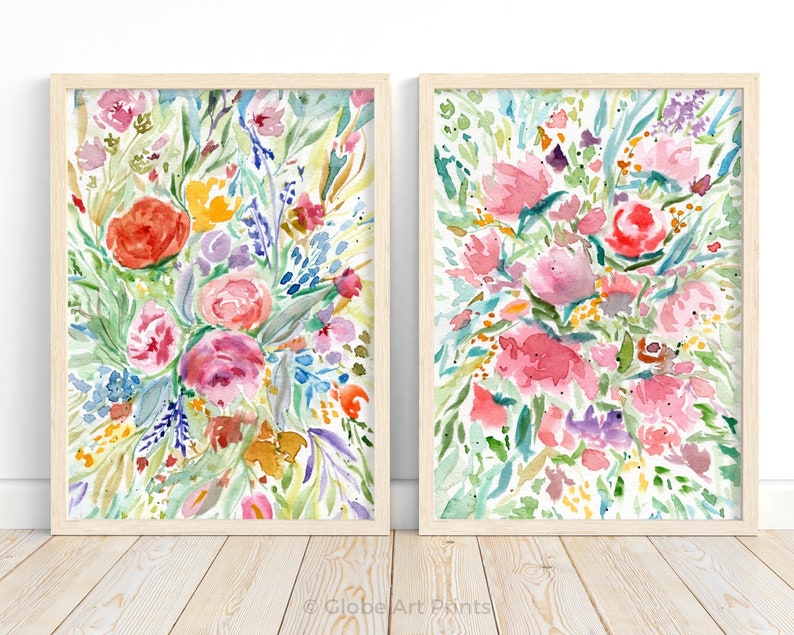 Floral Watercolor Art Print, Floral Bouquet Painting, Floral Wall Art ...