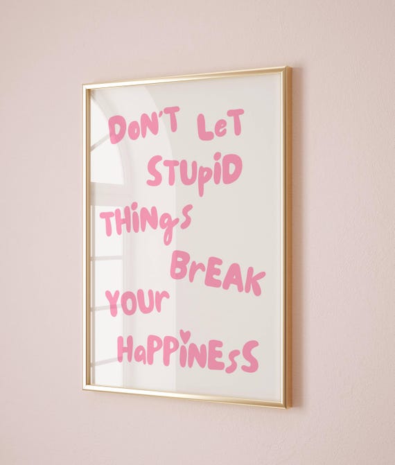 Pink Motivational Wall Art Trendy Quote Poster Dorm Room 