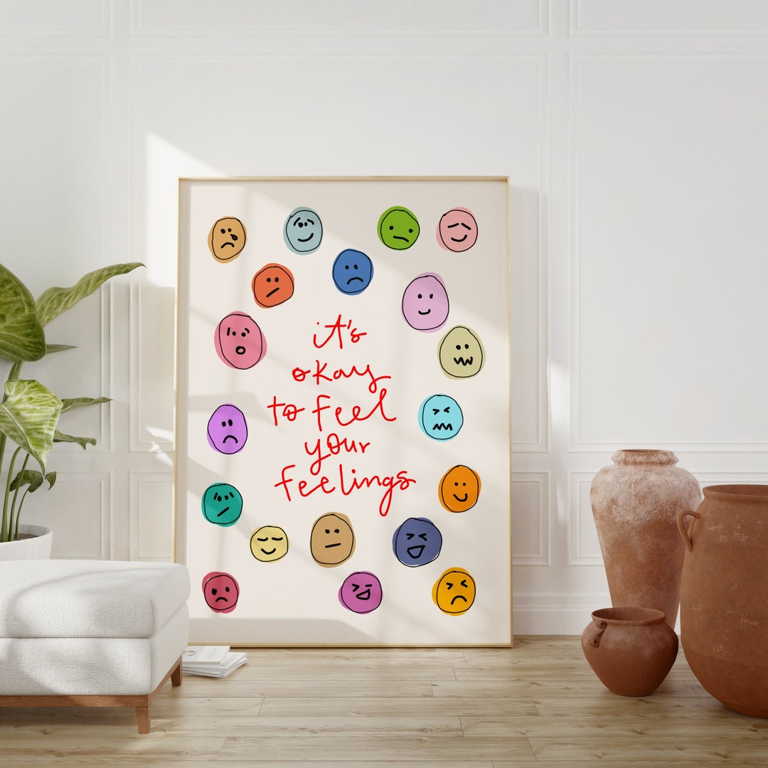 Retro Wall Art, Emotions Poster, Motivational Quotes, Retro Poster